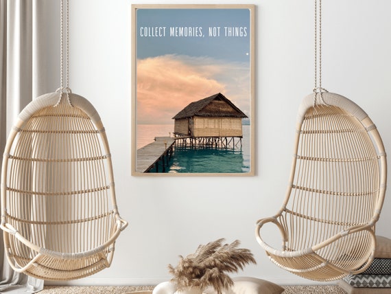 Collect Memories Not Things Inspirational Travel Quote Prints Raja Ampat Photo Gift For Wanderers Wall Art Quotes Traveling Quotes