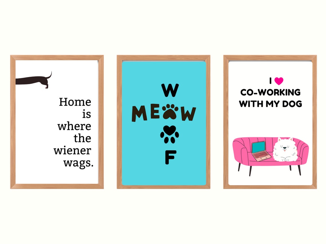 Home Is Where The Wiener Wags Dachshund Silhouette Dog Poster - Image 2