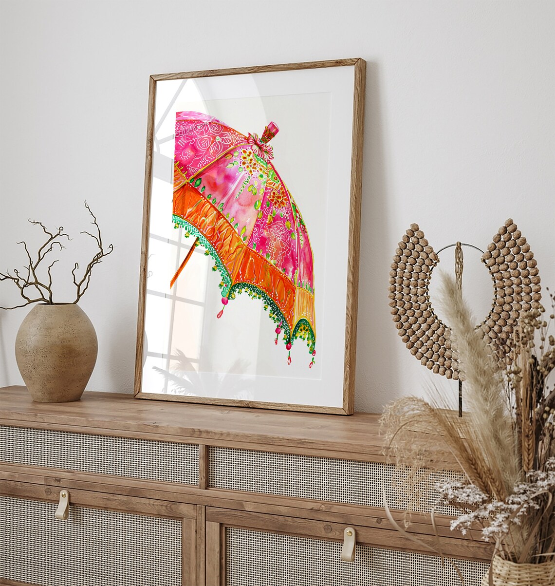 Thrissurpuram Umbrella Watercolor Art Print - Image 3