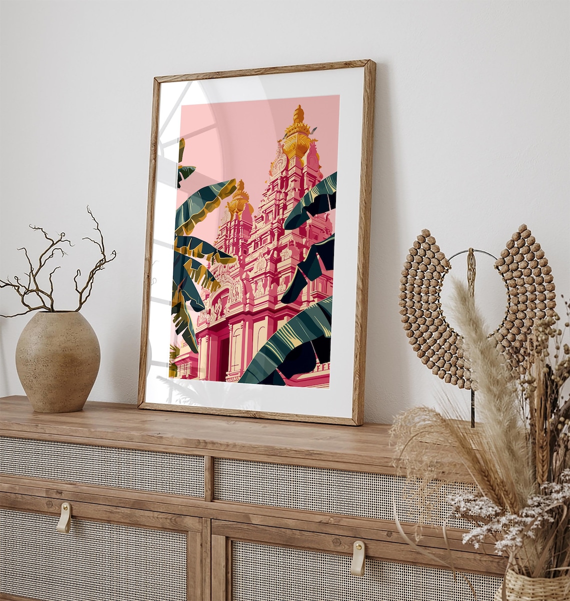 Indian Tamil Nadu Temple Poster, Vintage Monument Art - Image 3