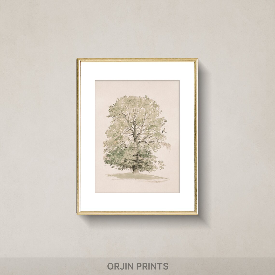 Whimsical Crown Tree Retro Nature Art Print