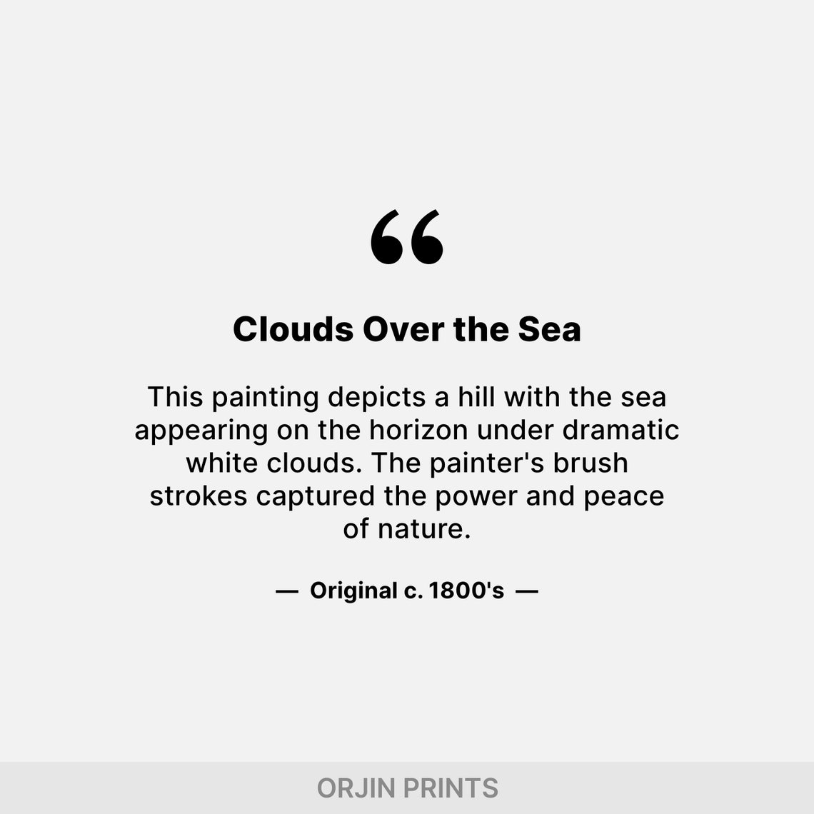 Dramatic White Clouds Rocky Coastline Sea Oil Sketch Art Poster - Image 2