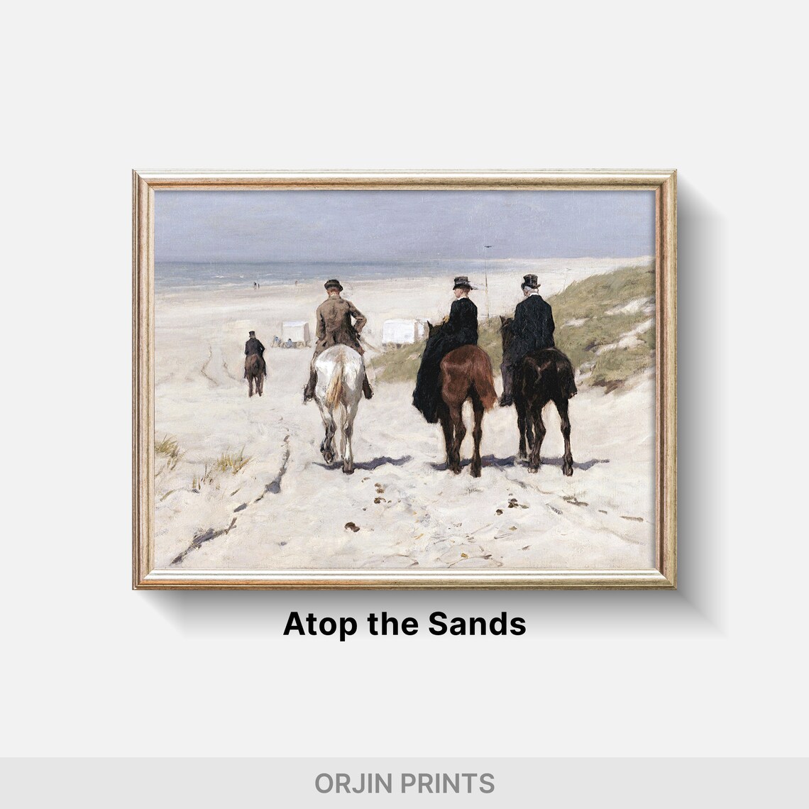 Victorian Horse Riders on Beach Vintage Equestrian Art Poster - Image 2