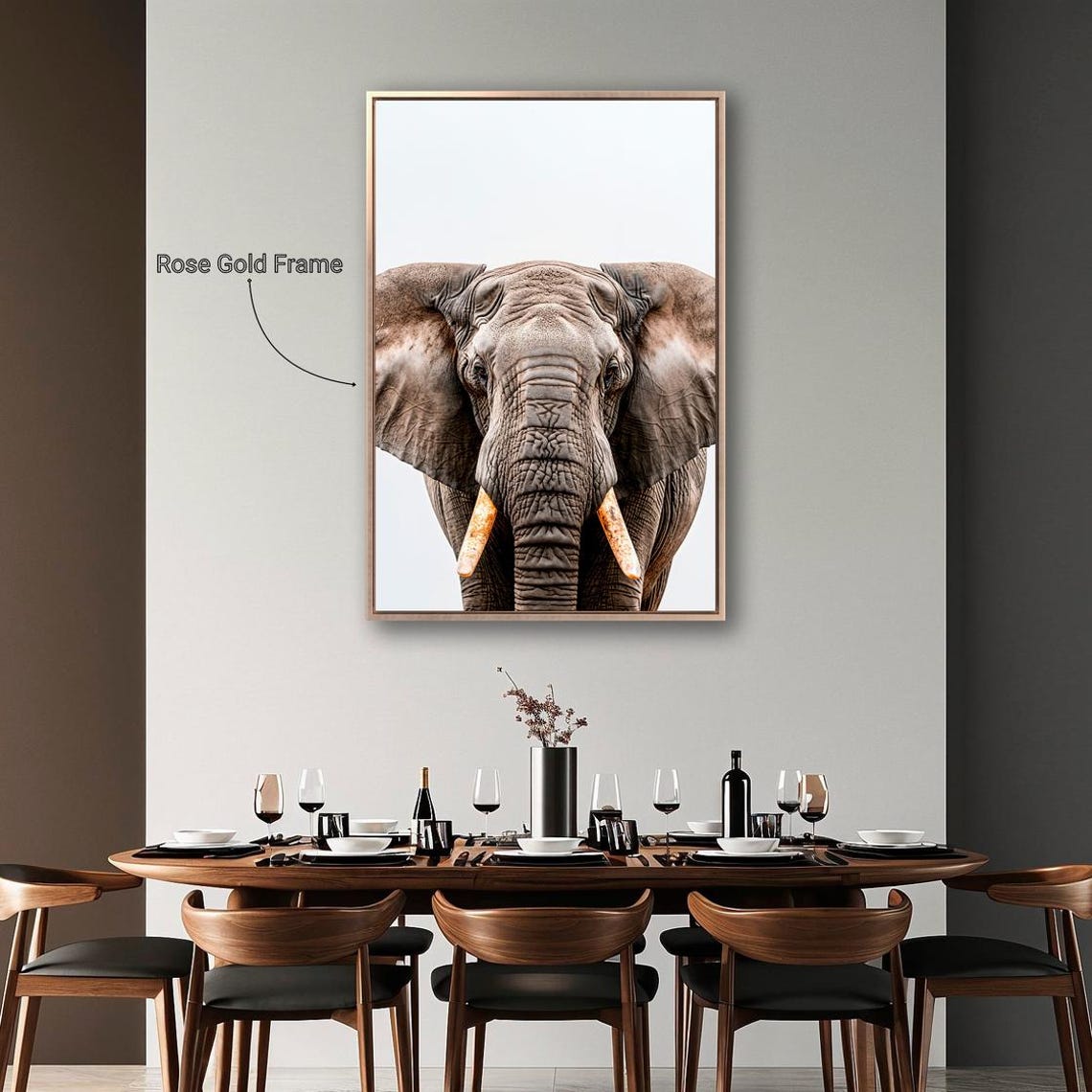 African Elephant Close Up Portrait Tusks Wildlife Photography Poster - Image 3