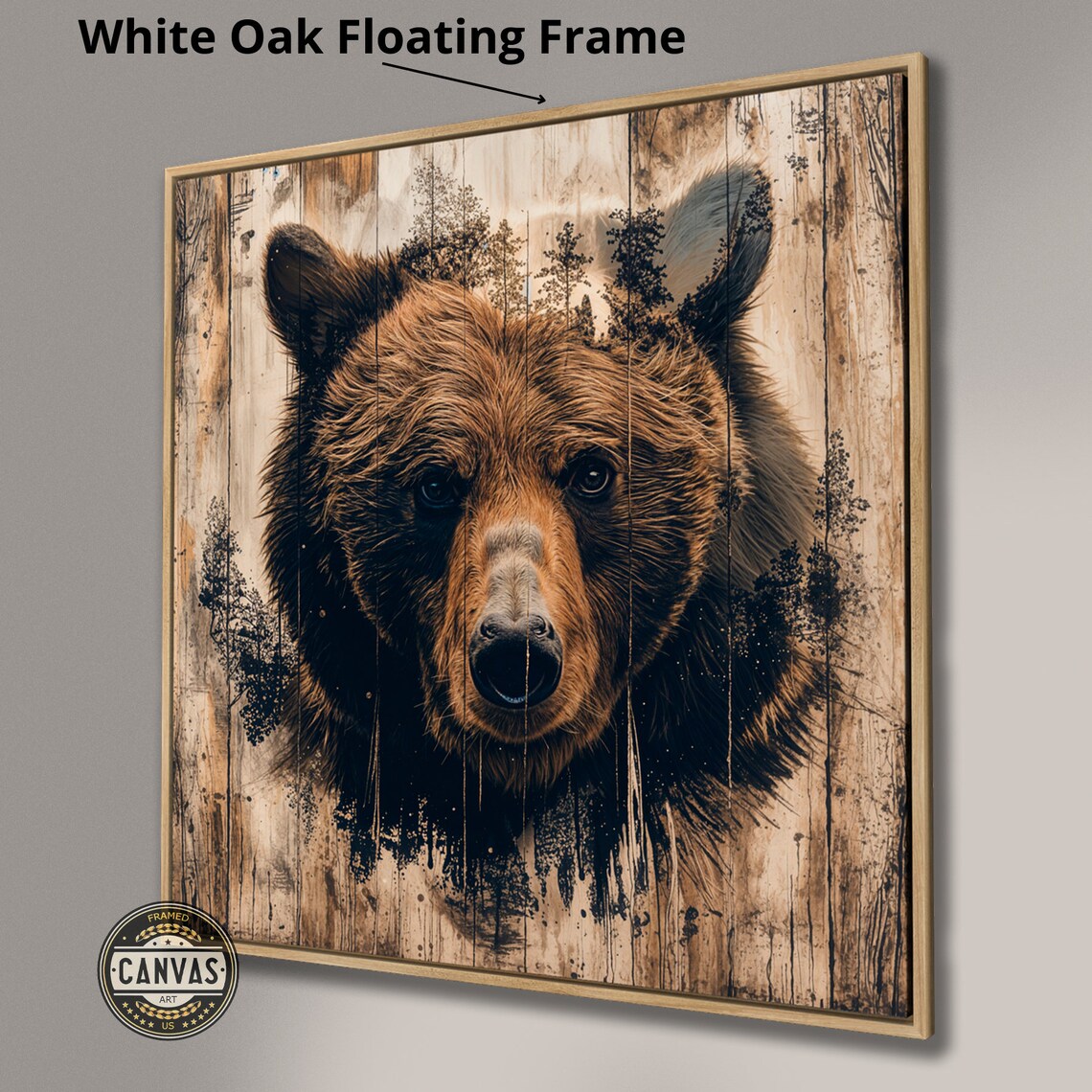 Grizzly Bear Rustic Farmhouse Wildlife Art Print - Image 5