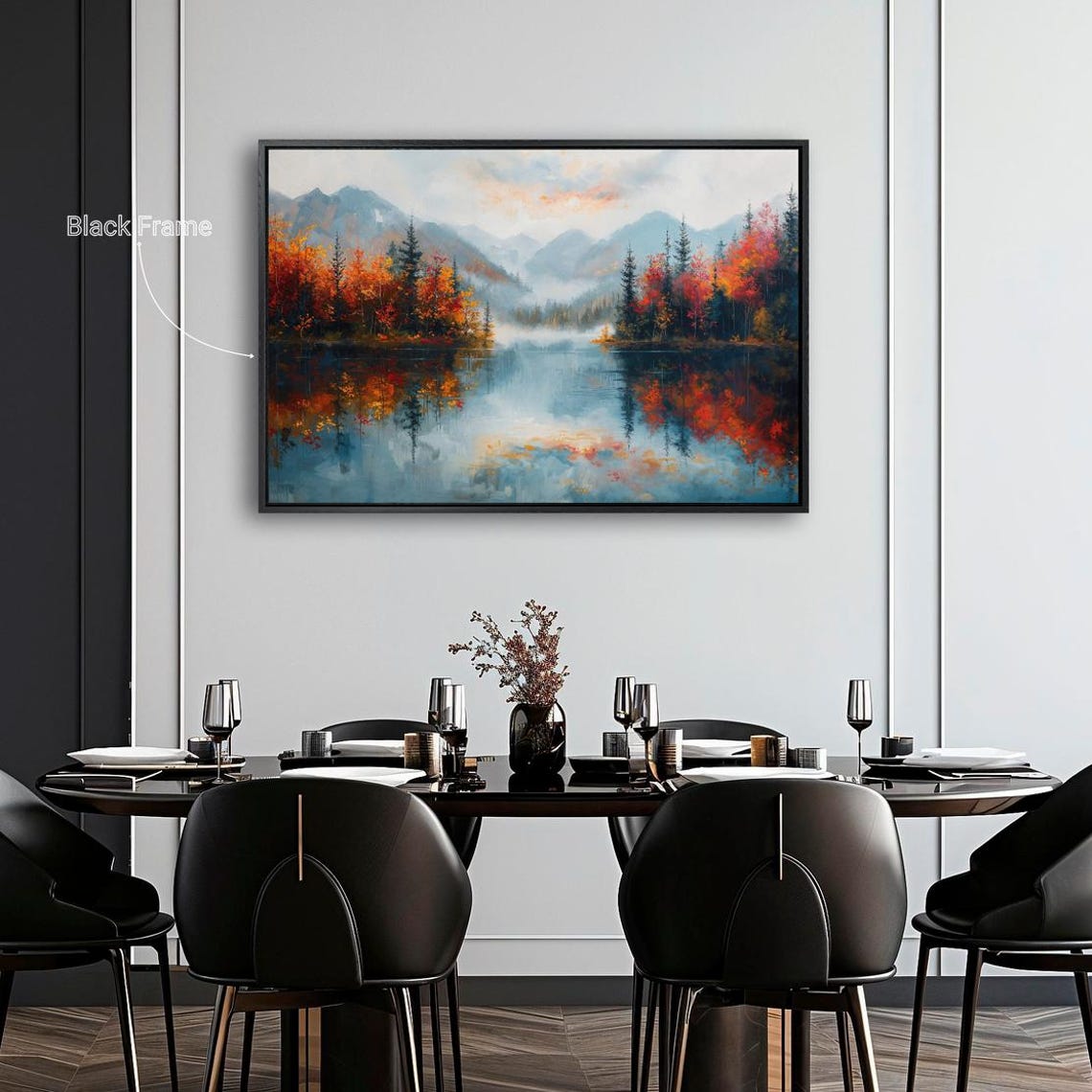 Mystical Autumn Mountain Lake Fall Foliage Reflection Poster - Image 5