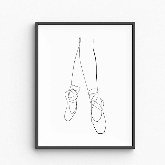 Minimalist Ballerina Line Art, Ballet Dancer Art Print