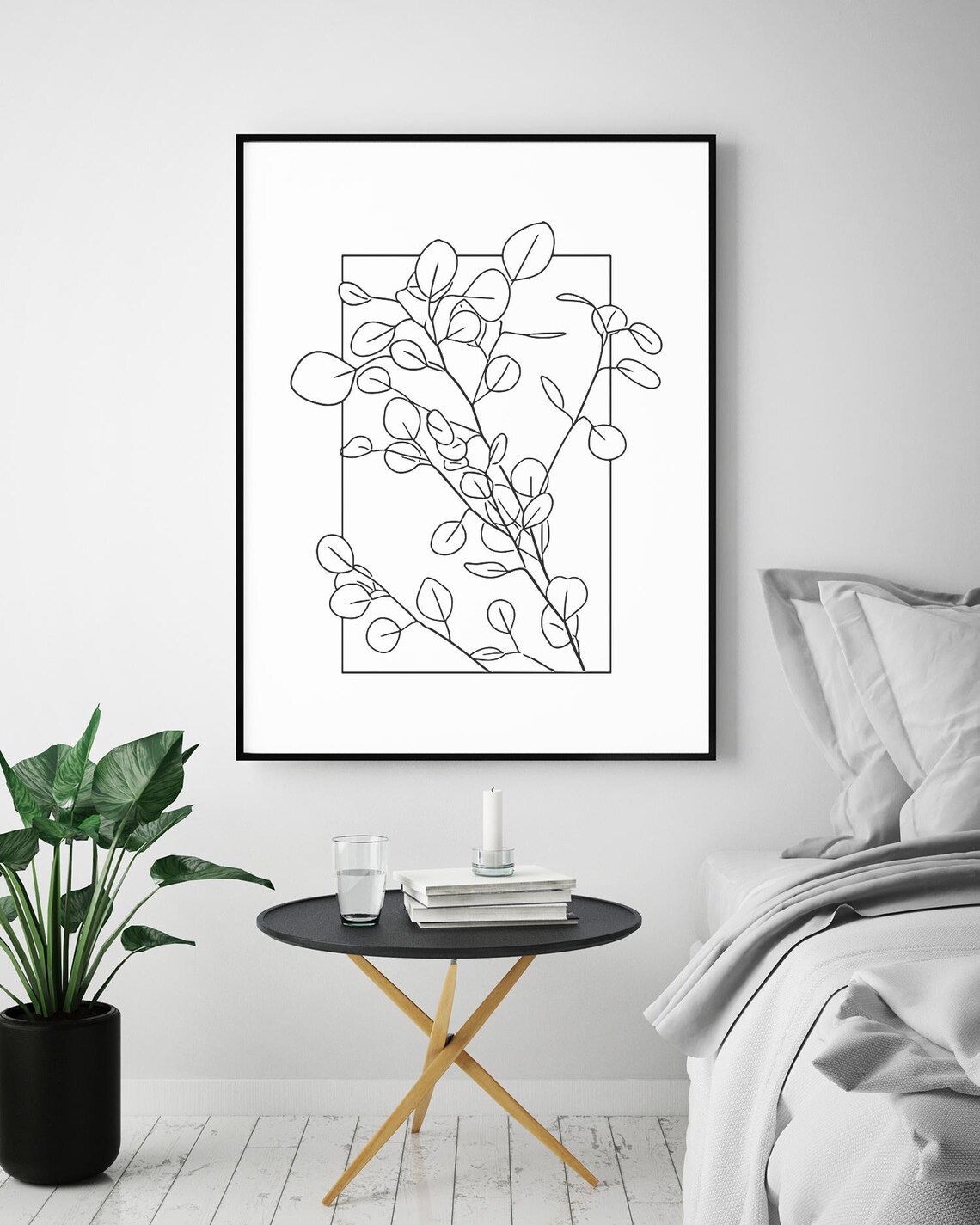 Eucalyptus Branches Line Art Botanical Leaves Nature Minimalist Poster - Image 5