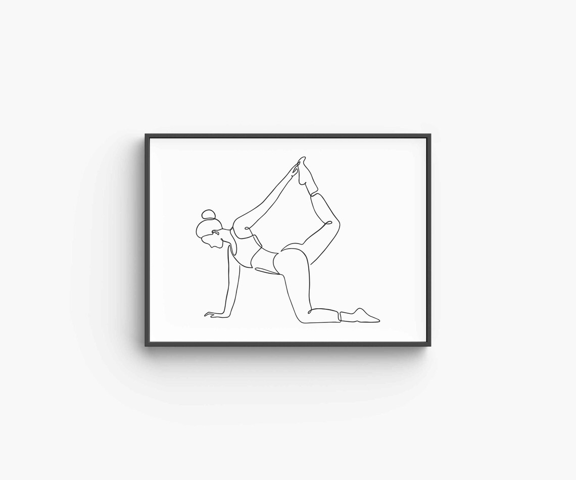 Woman Yoga Pose Stretch Single Line Art Wellness Mindful Poster - Image 6