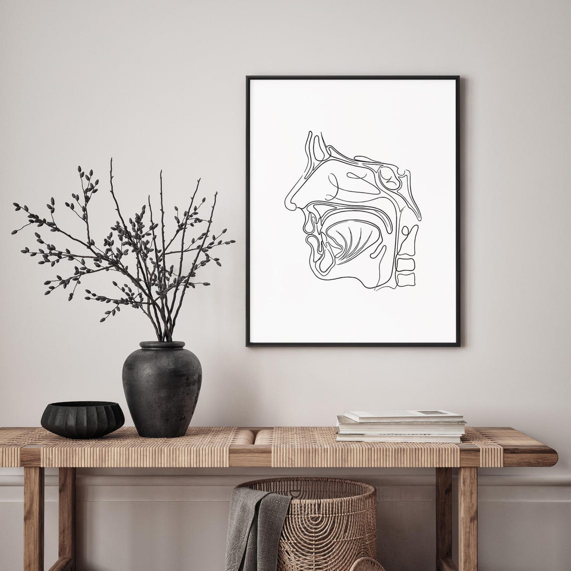 Nose Anatomy Line Art Medical Head Cross Section Drawing Poster - Image 4