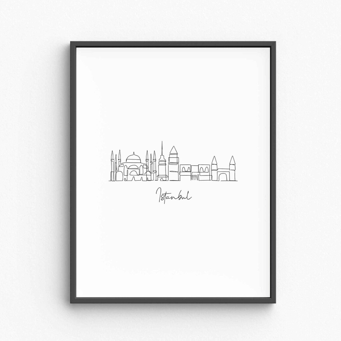 Istanbul Skyline Line Art Turkey Travel Minimalist City Poster