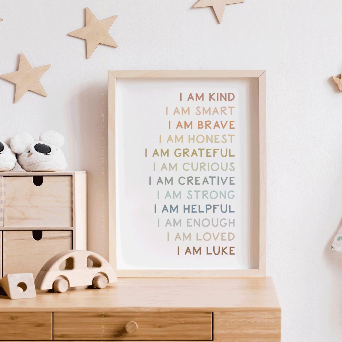 I Am Charlie Personalized Name Positive Affirmations Kids Poster - Image 4