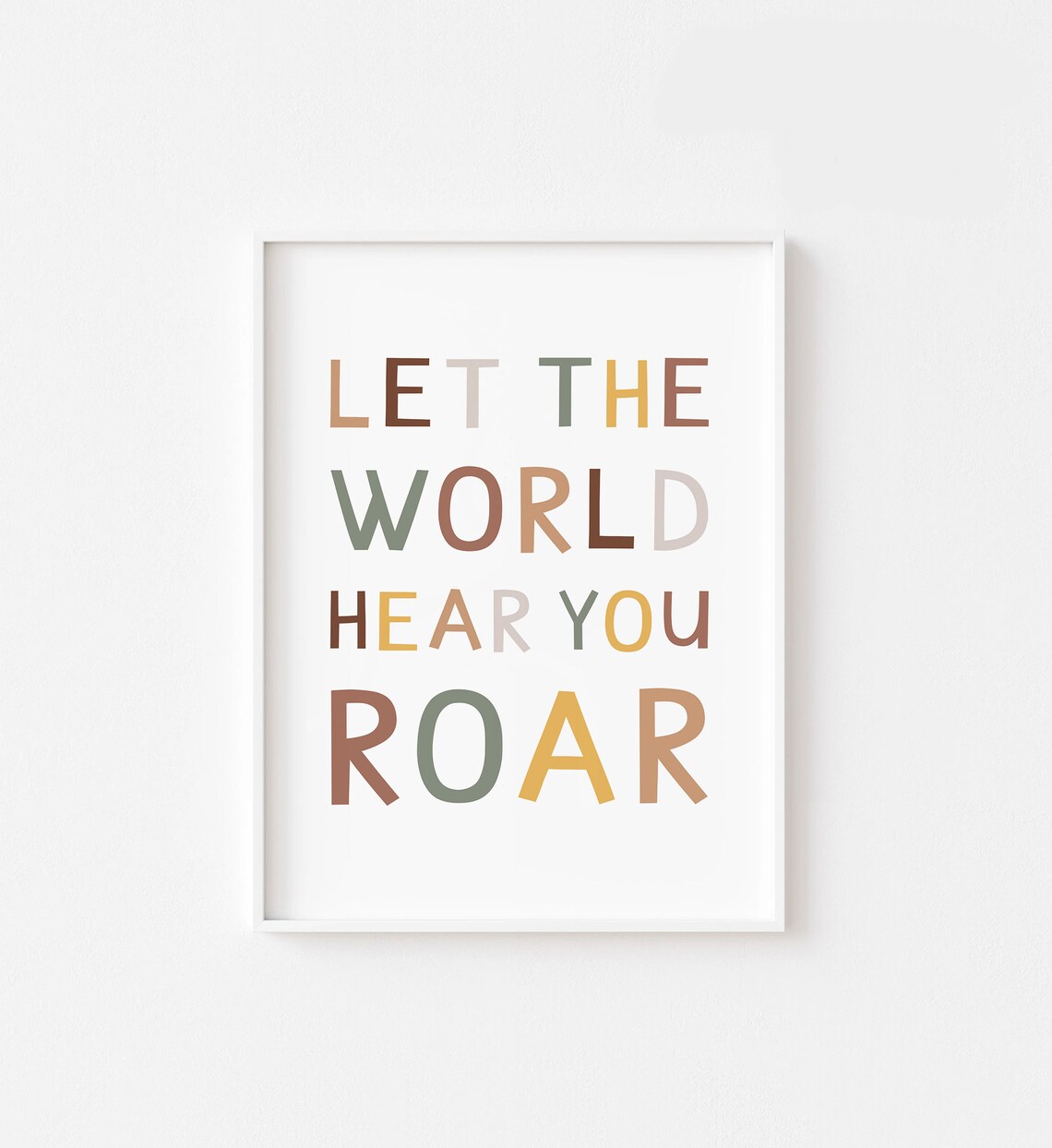 Let The World Hear You Roar Colorful Typography Kids Room Poster - Image 2