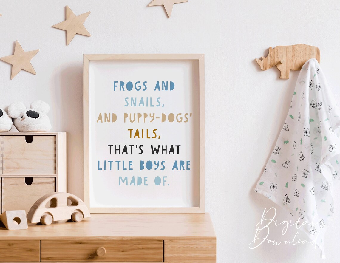 Frogs And Snails And Puppy Dog Tails Nursery Art - Image 2