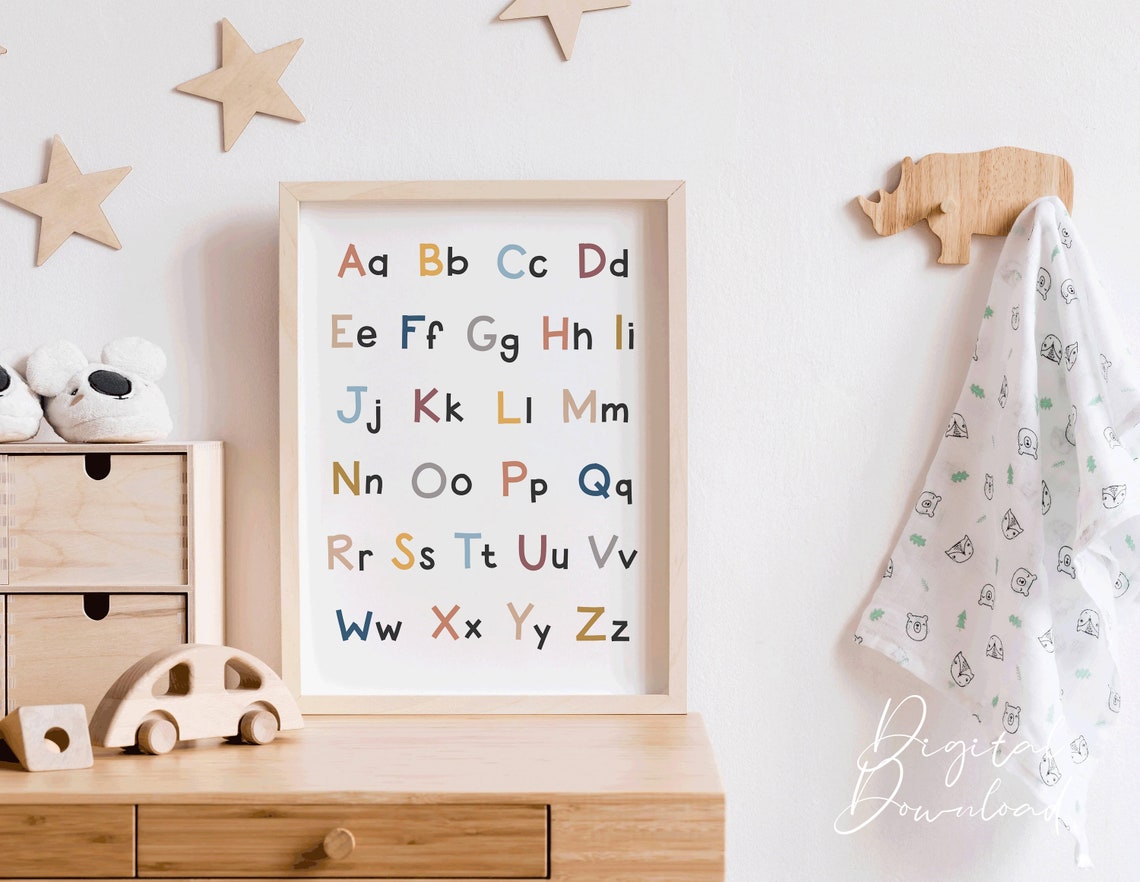Alphabet Uppercase Lowercase Colorful Letters Educational Poster - Image 3