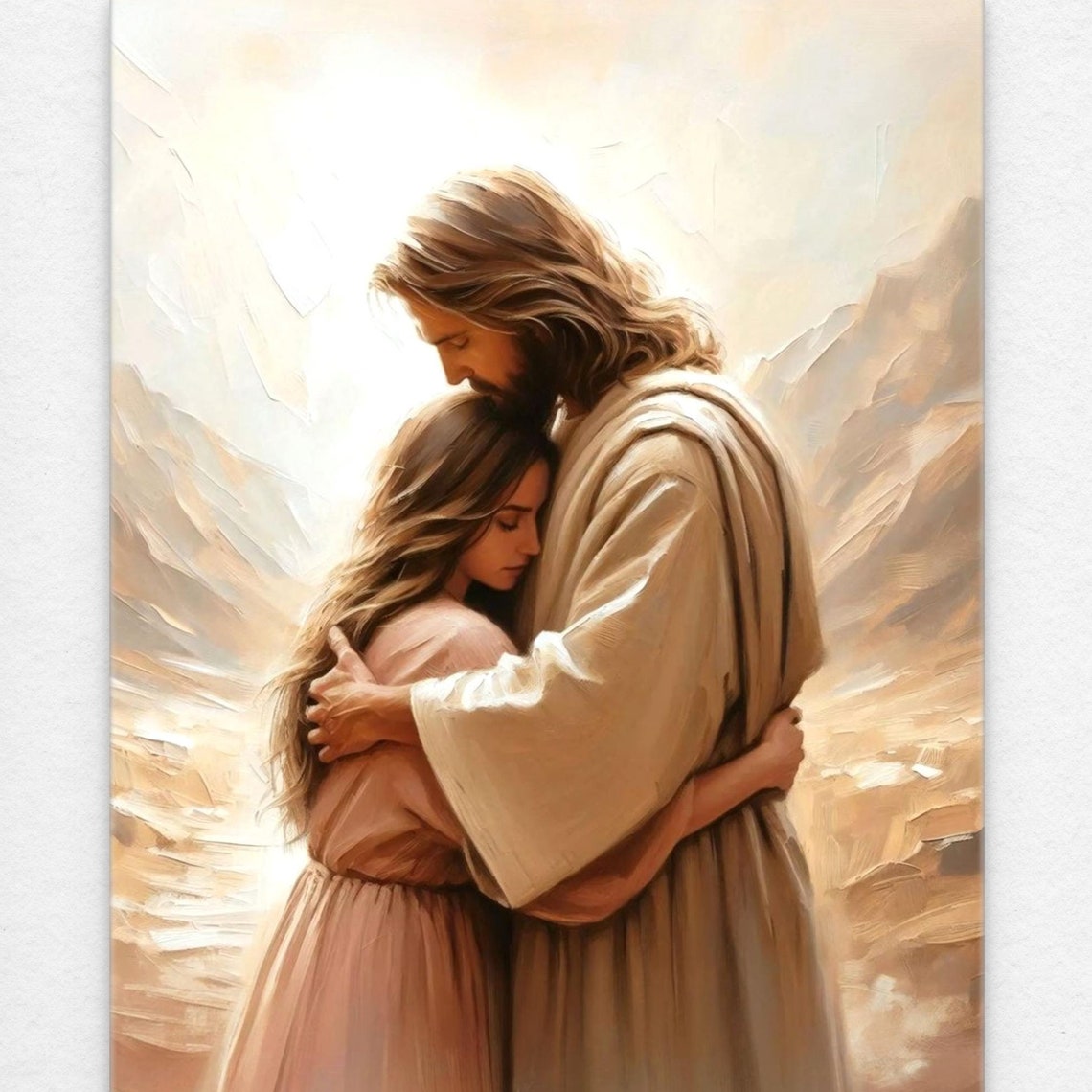 Hug Of Love Christian Wall Art Jesus Hugging Woman Jesus Prints Lds Art Bible Art Christian Art Picture Of Christ Jesus Art - Image 8