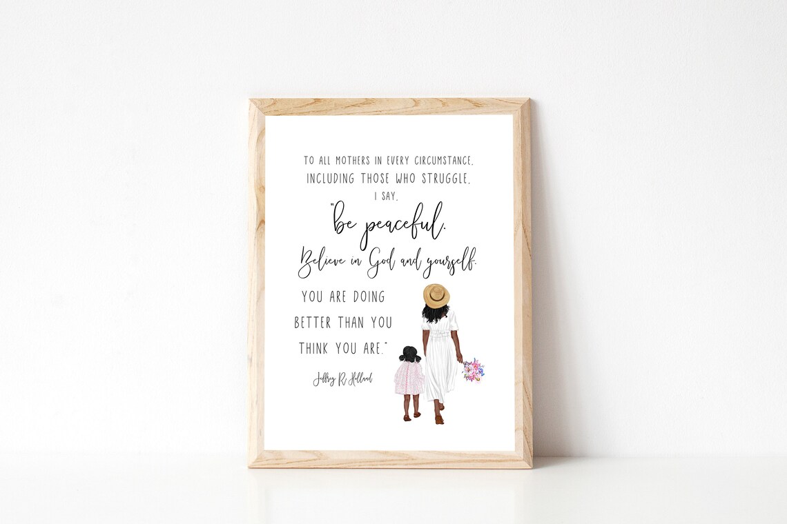 Jeffrey R Holland Motherhood Quote Brunette Mother Daughter Poster