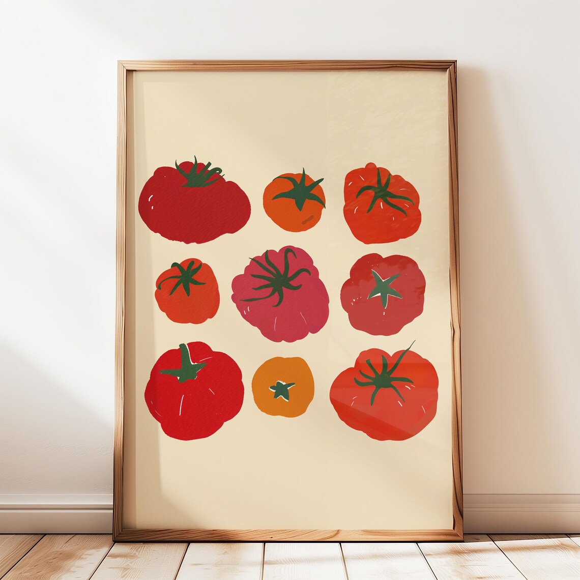 Heirloom Tomato Trendy Kitchen Art Print, Retro Food
