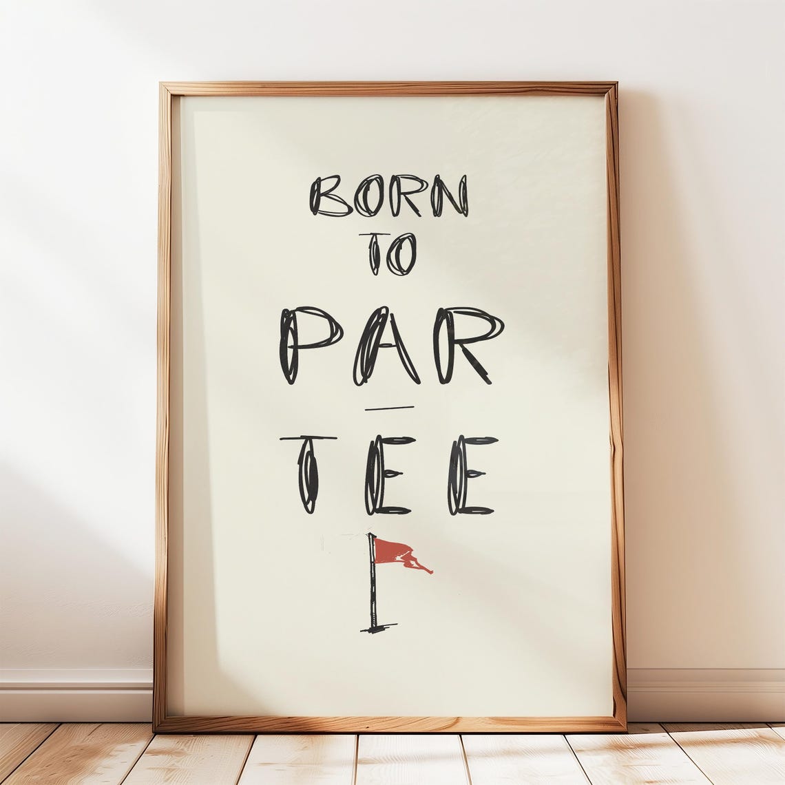Born to Par Tee Golf Quote on Cream Nursery Wall Sports Poster