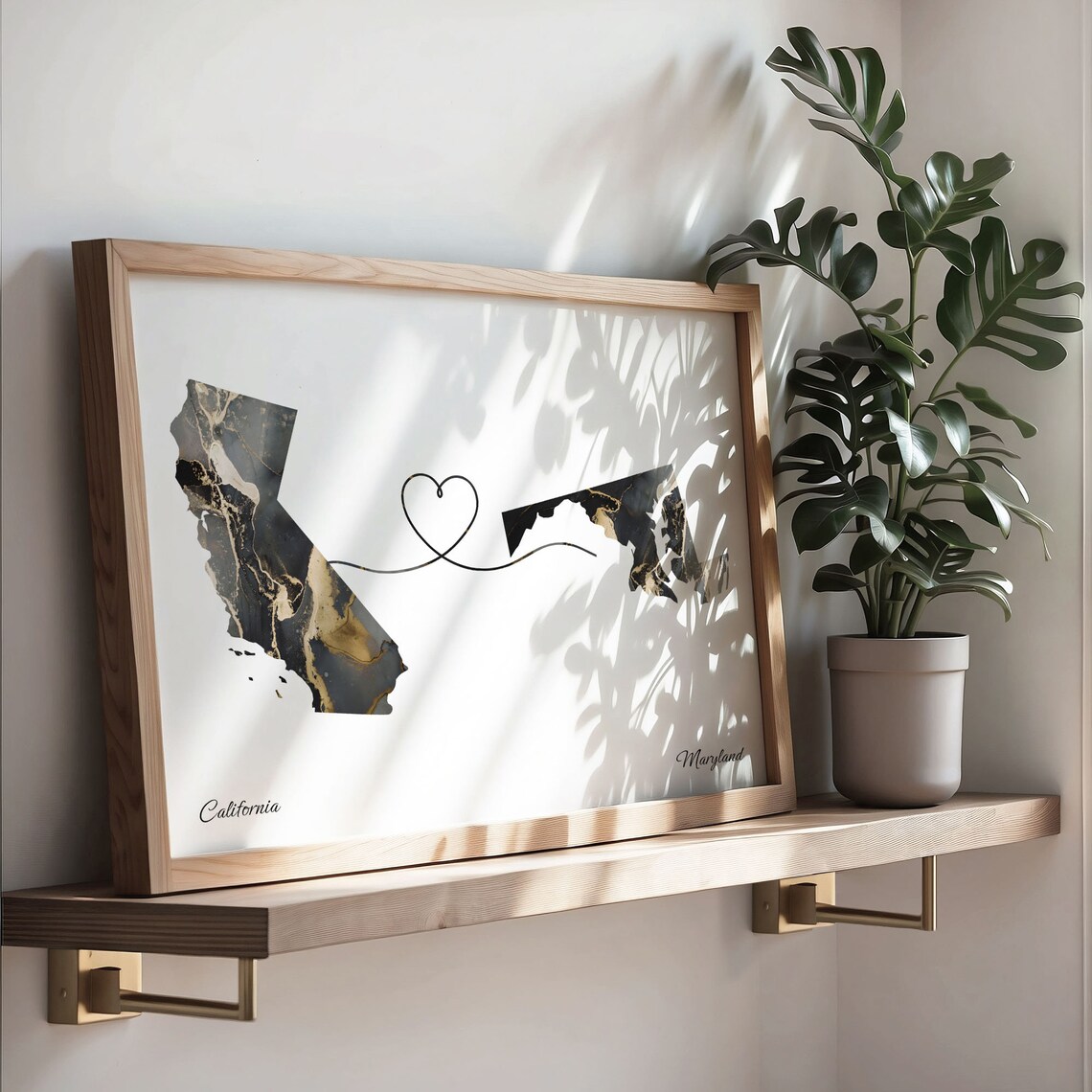 California To Maryland Map Poster, Travel Art Print - Image 3