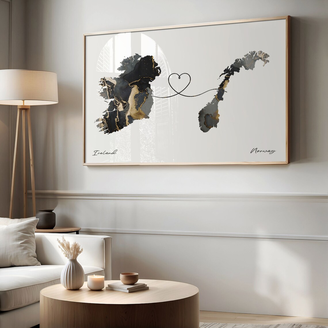 Ireland To Norway Travel Map Art Print - Image 2