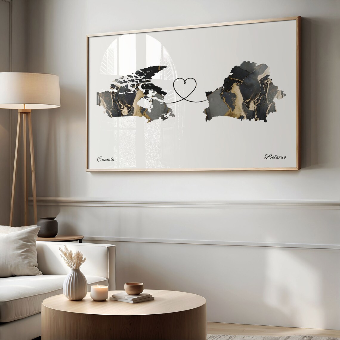 Canada to Belarus Map Poster, Travel Gift - Image 2