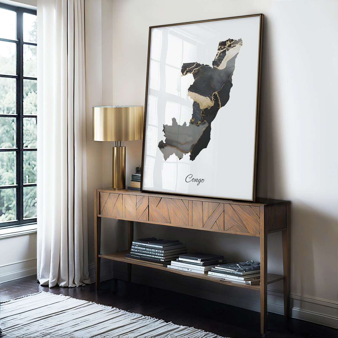 Congo Map Poster, Elegant Country Travel Art - Image 4