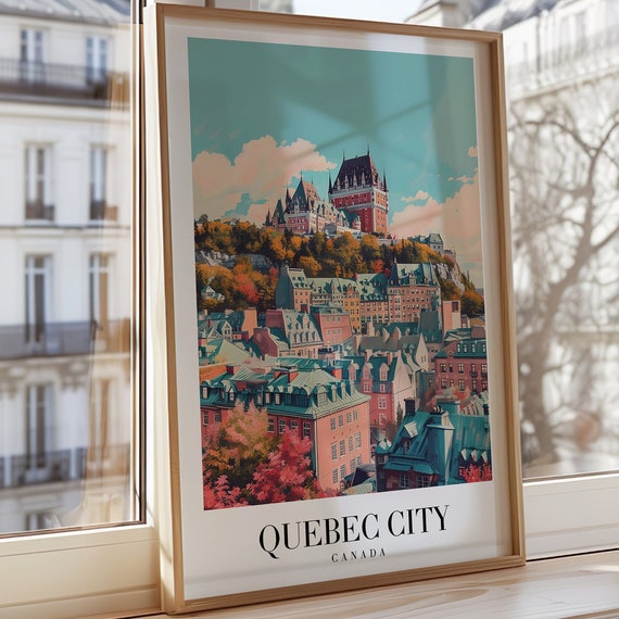 City Poster Canada Travel Art Old Town Wall Canadian Cityscape Print Vintage Wallpaper Country