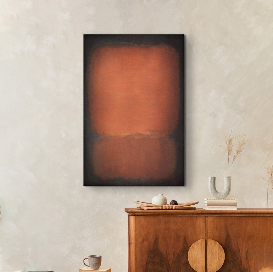 Mark Rothko Dark Field Over Rust Orange Moody Abstract Art Poster - Image 3