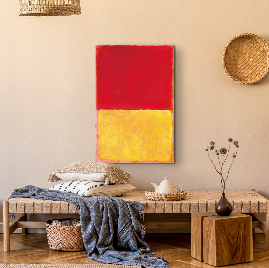 Mark Rothko Red Over Yellow Vibrant Warm Color Field Abstract Poster - Image 5