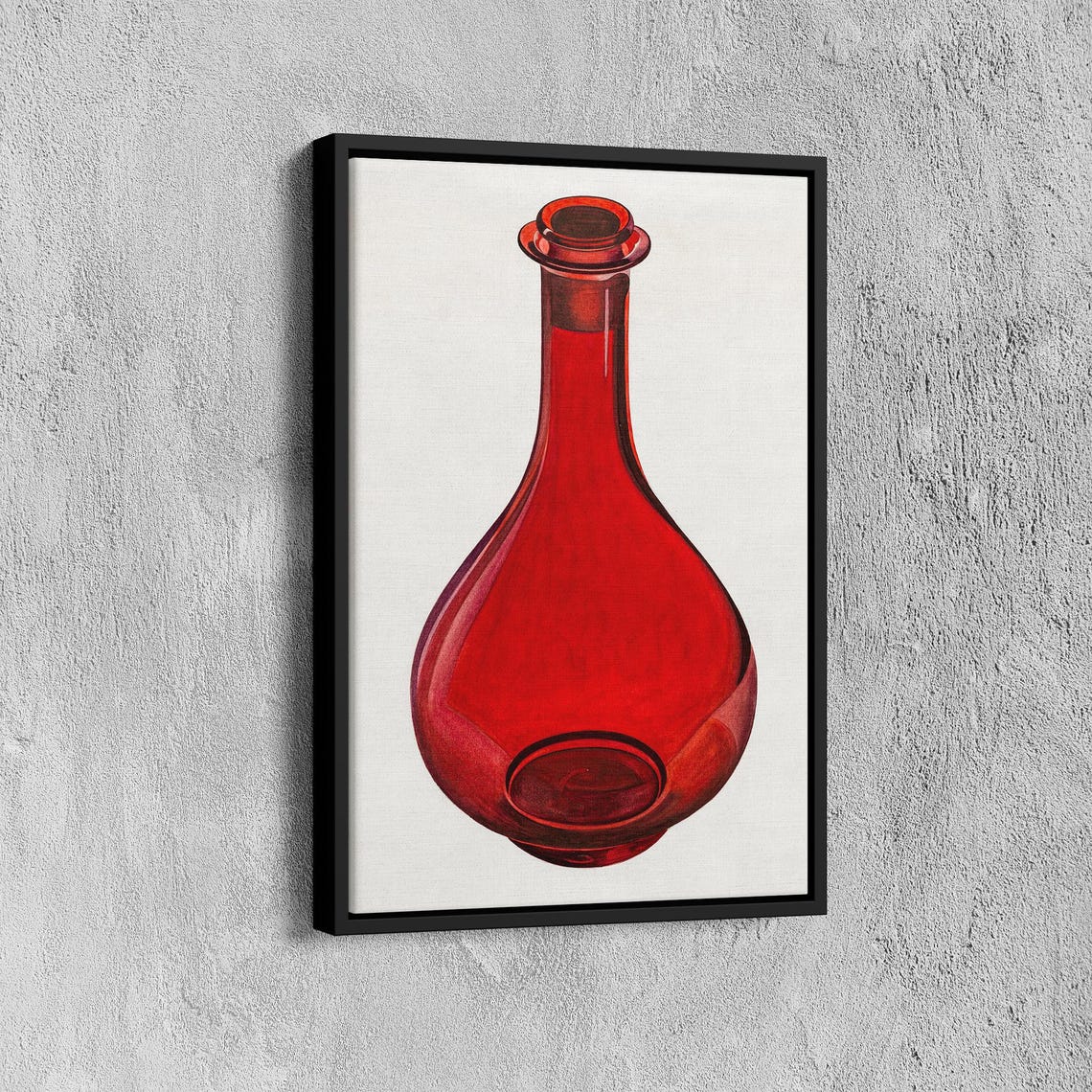Glossy Red Glass Decanter Minimalist Still Life Kitchen Poster - Image 7