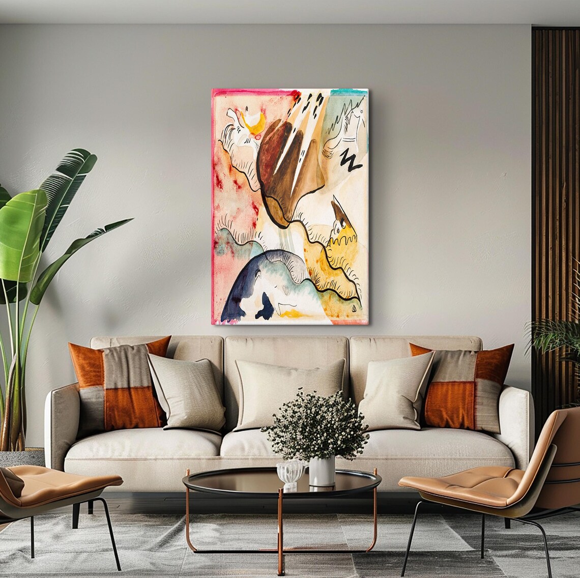 Wassily Kandinsky Horse Sketch Abstract Watercolor Art Poster - Image 4