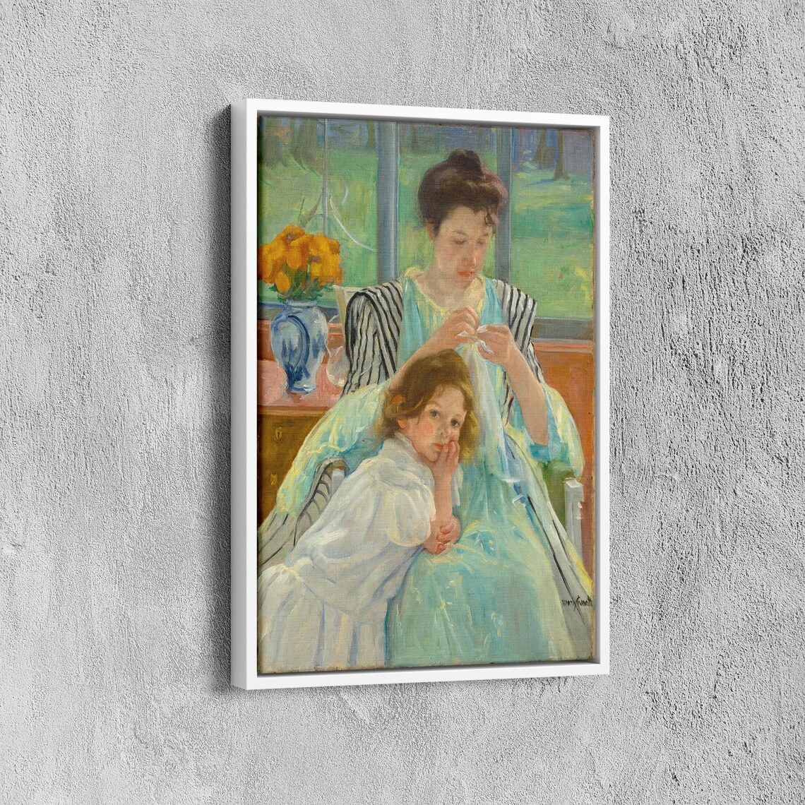 Mary Cassatt Young Mother Sewing Impressionist Mother Child Poster - Image 6