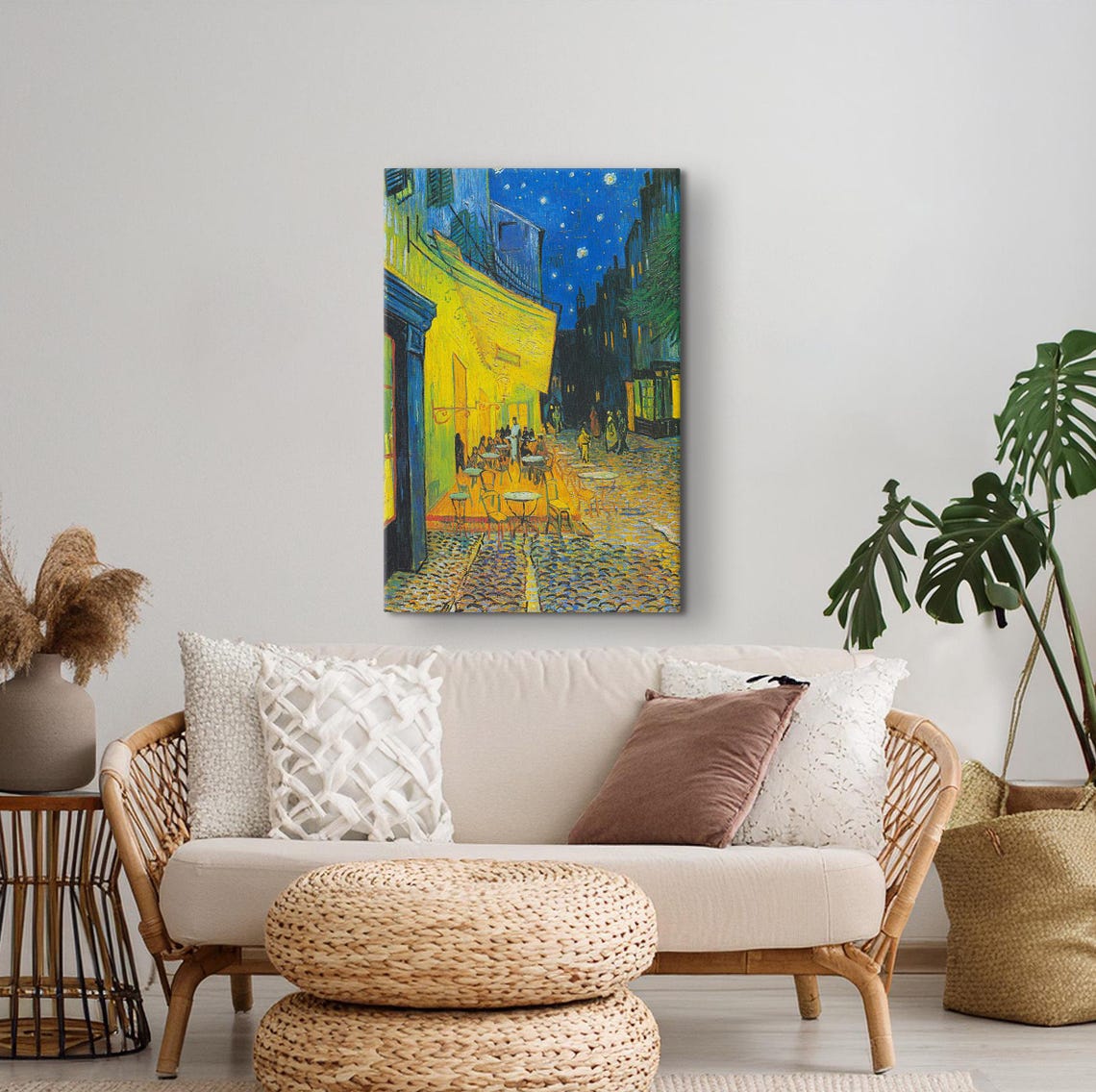 Cafe Terrace Night Poster Van Gogh Cafe Night Cafe Print Van Gogh Cafe Colorful Wall Decor Van Gogh Glass Wall Decor - Image 2