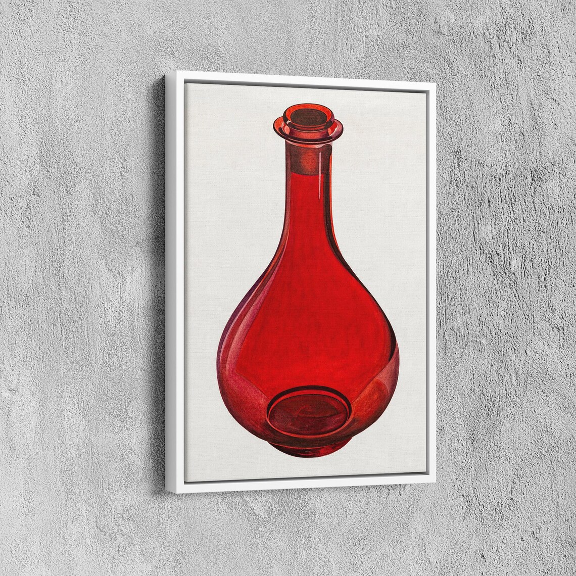 Glossy Red Glass Decanter Minimalist Still Life Kitchen Poster - Image 6