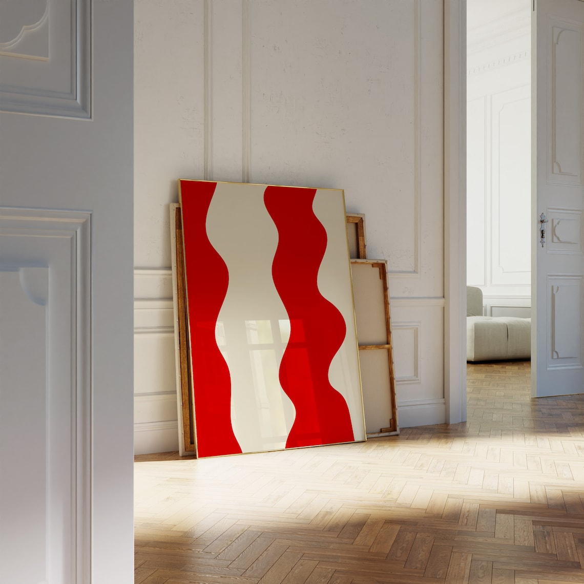 Abstract Red Minimalist Art Print, Modern Decor
