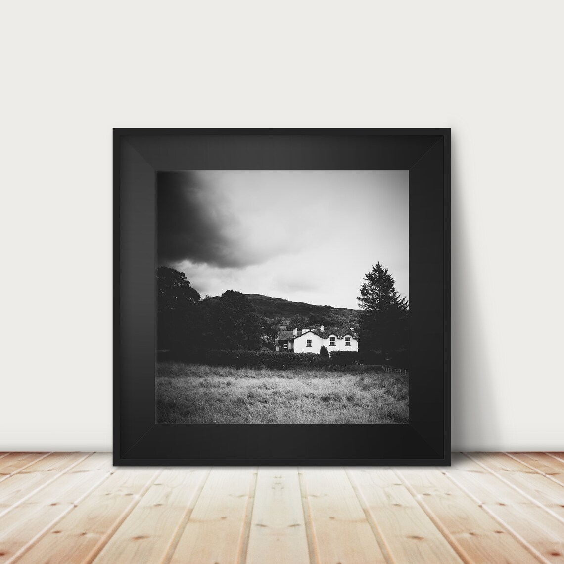 Ambleside Farmhouse Black And White Lake District Photo Poster