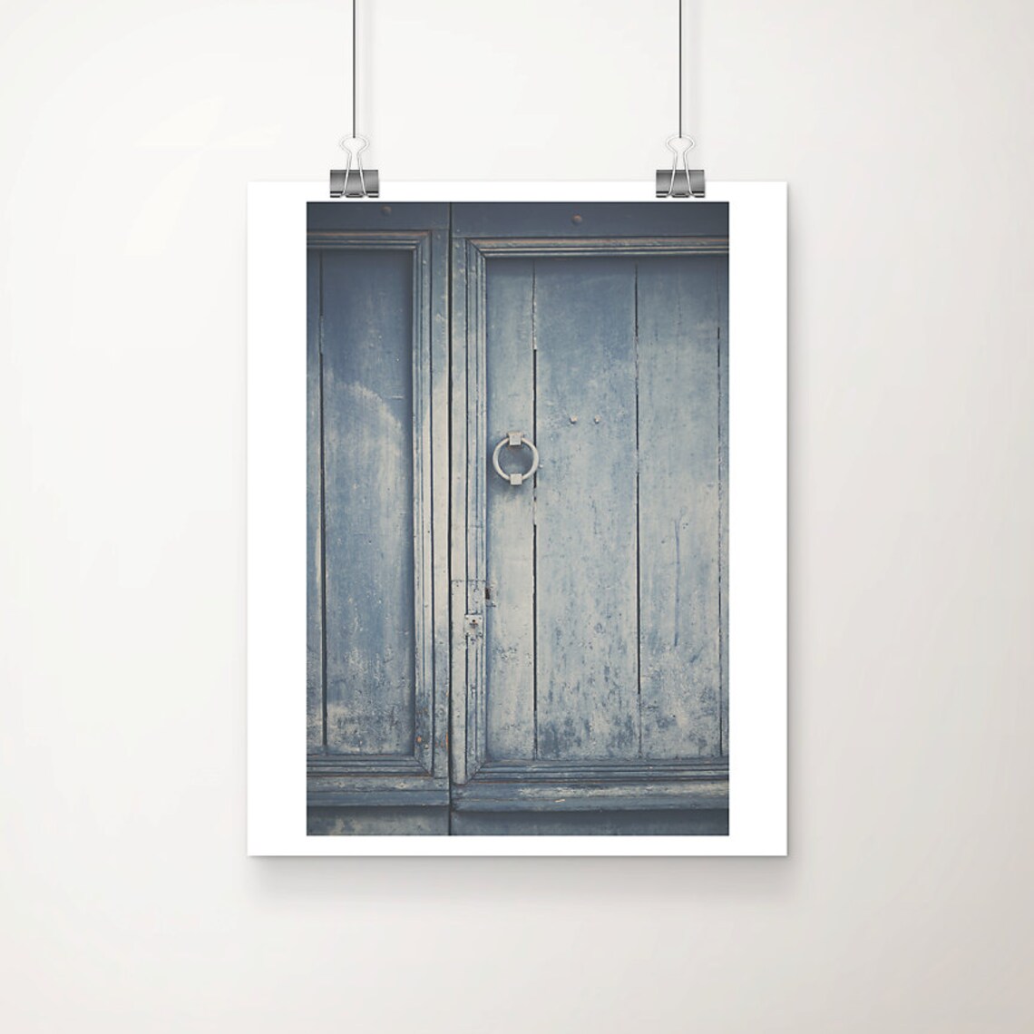 Weathered Blue Door Rustic South of France Travel Photo Art Poster