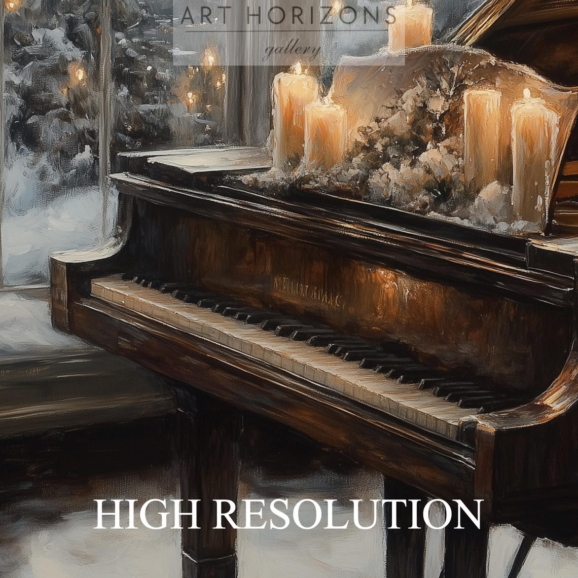 Vintage Oil Painting Wall Art Antique Piano Art Farmhouse Decor For Music Lovers Winter Holiday Wall Art A107 - Image 3