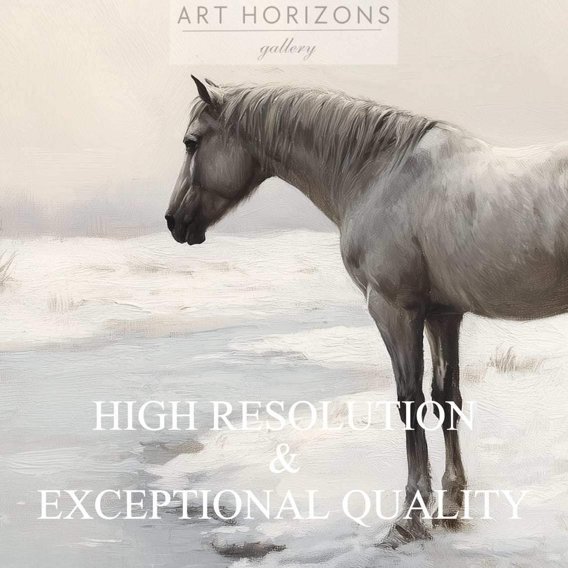 Horse Painting Frame Tv Art Horse In Snowy Winter Landscape Christmas Frame Tv Art Winter Forest Holiday Frame Tv Art Tv21 - Image 3