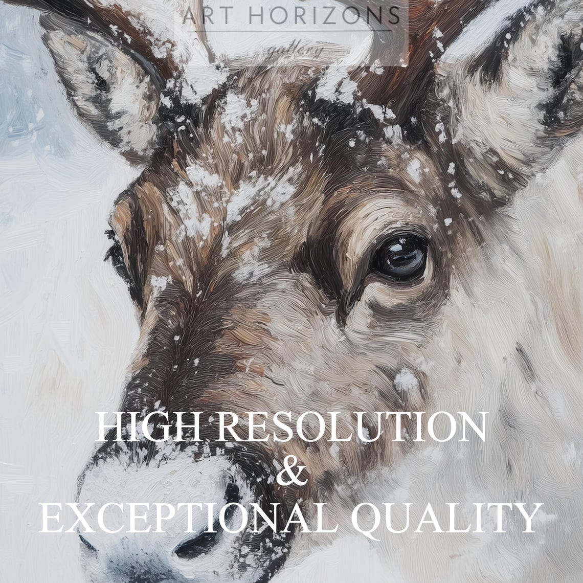 Vintage Deer In Winter Print Snowy Deer Print Farmhouse Christmas Wall Art Country Painting Wall Art Snowy Wall Art A125 - Image 3