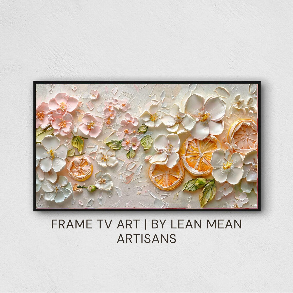 Lemon Blossom Impasto Oil Painting Citrus Floral Wall Art Print