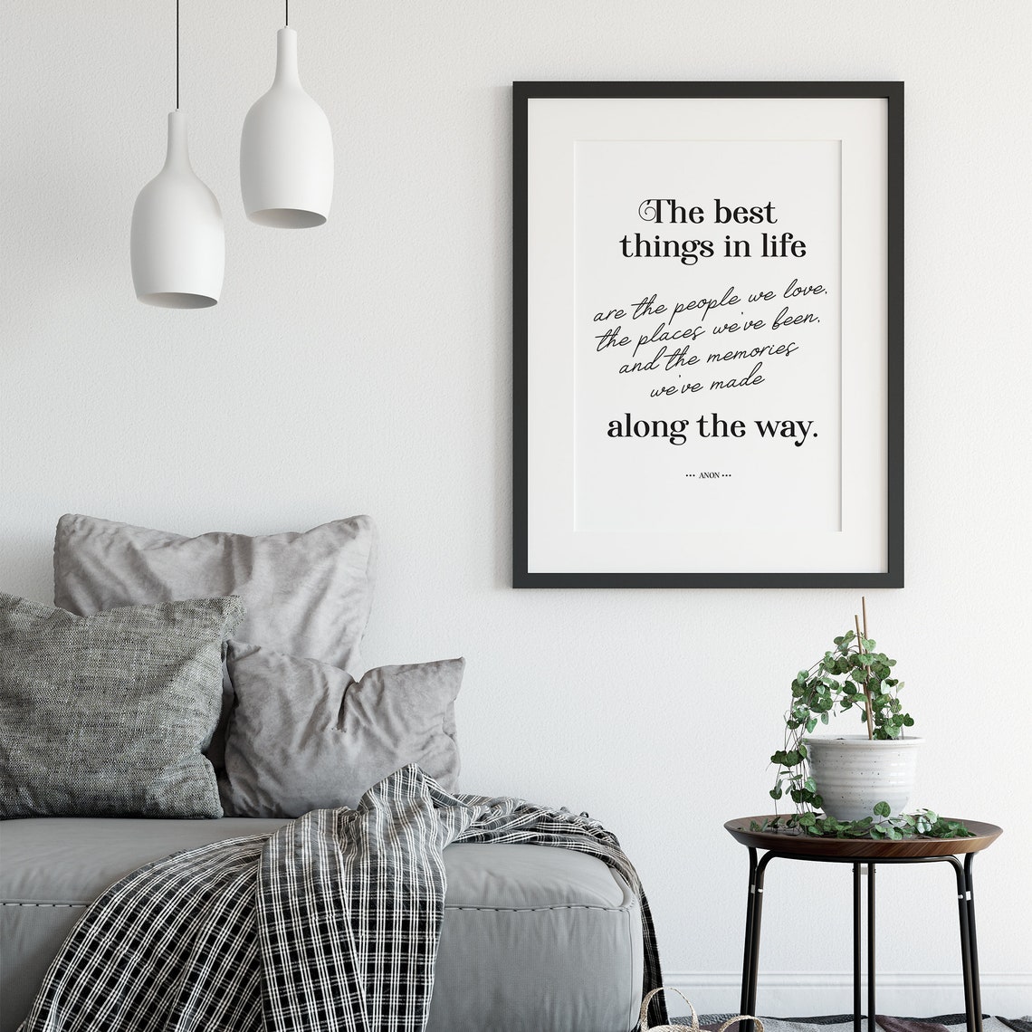 The Best Things in Life Inspirational Quote Poster with Script Accents - Image 2