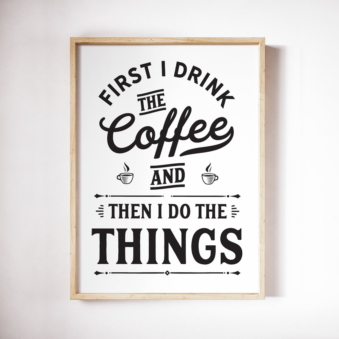 Coffee Lovers Gift Cafe Wall Art Coffee Bar Decor Kitchen Poster Office Lunch Break Room Sign Instant Download - Image 2