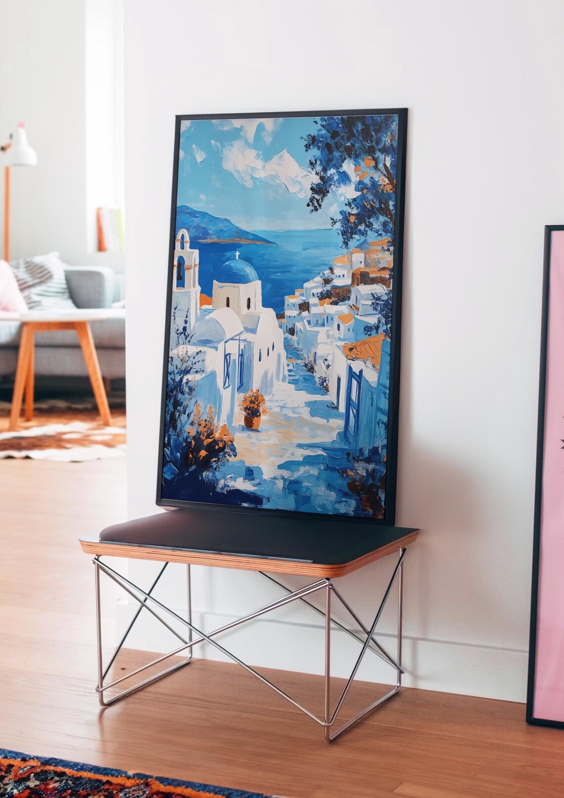 Greece Matisse-Inspired Sea Drawing Art Print - Image 4