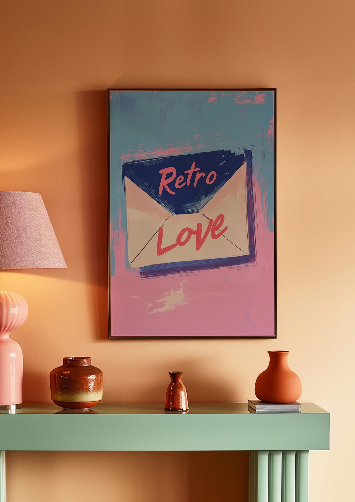 Retro Love Painted Envelope Typography Pop Art Wall Decor Poster - Image 2