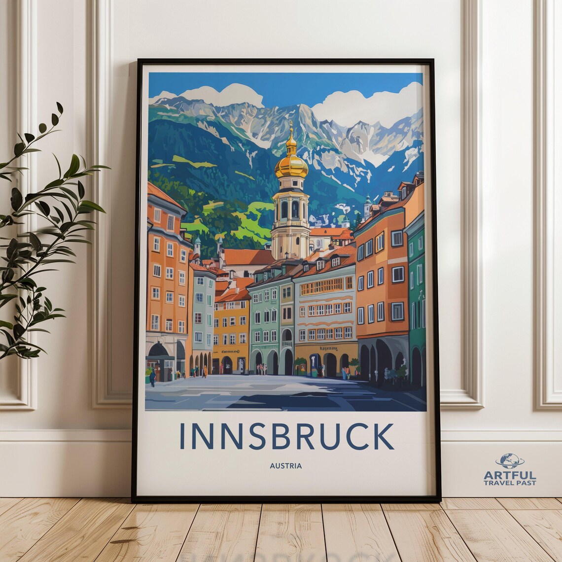 Stunning Innsbruck Austria Wall Art Print European Cityscape Poster Colorful Mountain Town Decor Travel Photography