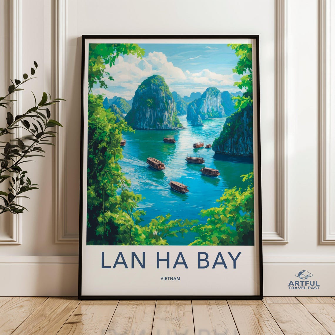 Lan Ha Bay Vietnam Emerald Scenic Karst Islands Travel Poster
