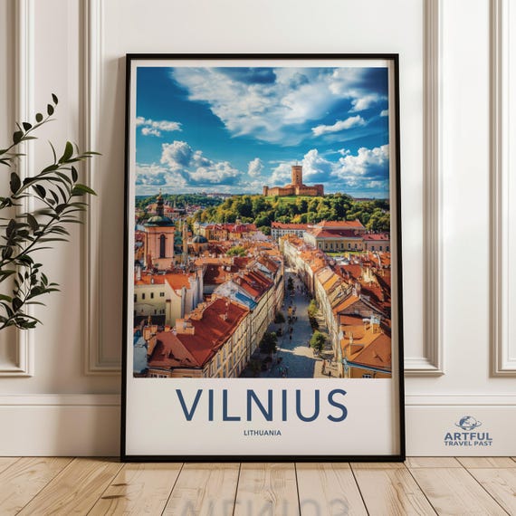 Vilnius Lithuania Wall Art Travel Poster Cityscape Print Skyline Decoration European City View Baltic States Artwork