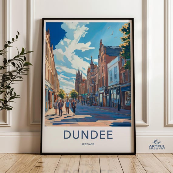 Dundee Scotland Street Scene Wall Art Cityscape Print Scottish Decor Poster Travel Souvenir